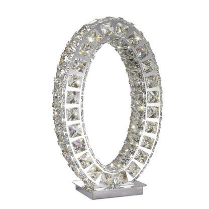 Oval Crystal Extravaganza 17.5" Table Lamp | Led Strip