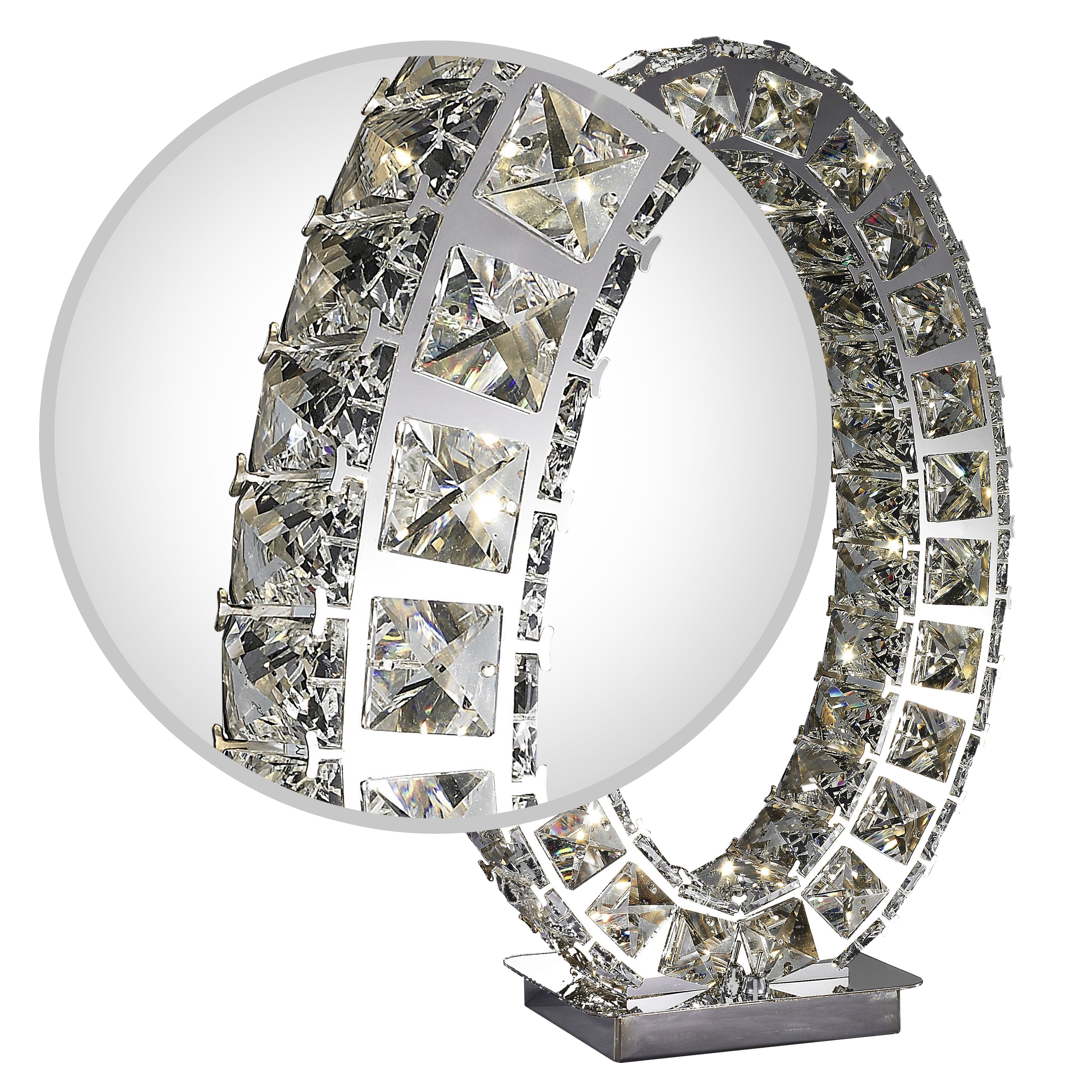 Oval Crystal Extravaganza 17.5" Table Lamp | Led Strip