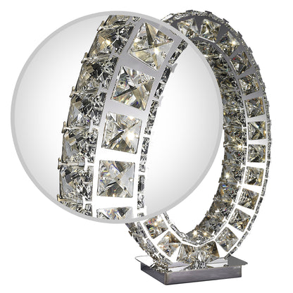 Oval Crystal Extravaganza 17.5" Table Lamp | Led Strip