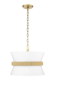 14.1'' Kimbry Vintage Brass 3 Light Pendant