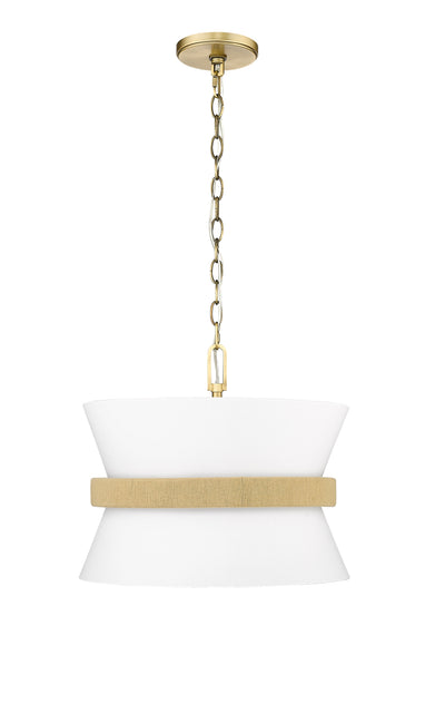 14.1'' Kimbry Vintage Brass 3 Light Pendant