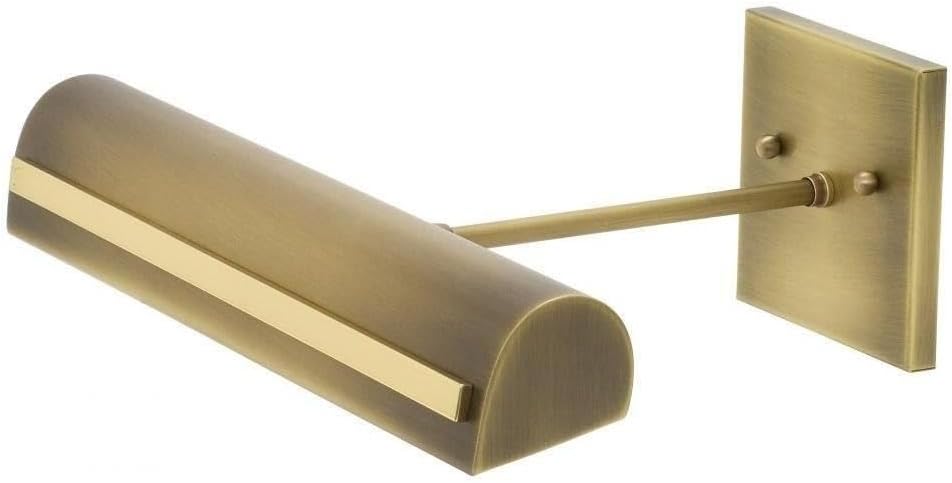 14-inch Classic Traditional Mahogany Bronze Antique Brass Strap Direct Wire Picture Light