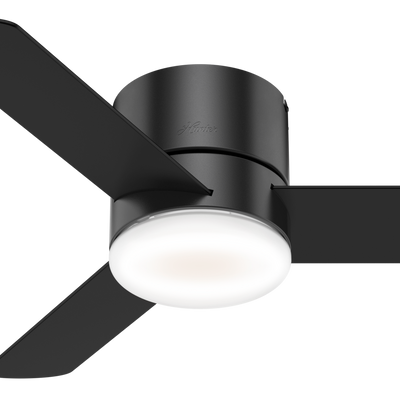 44 inch Minimus Matte Black Low Profile Ceiling Fan with LED Light Kit and Handheld Remote