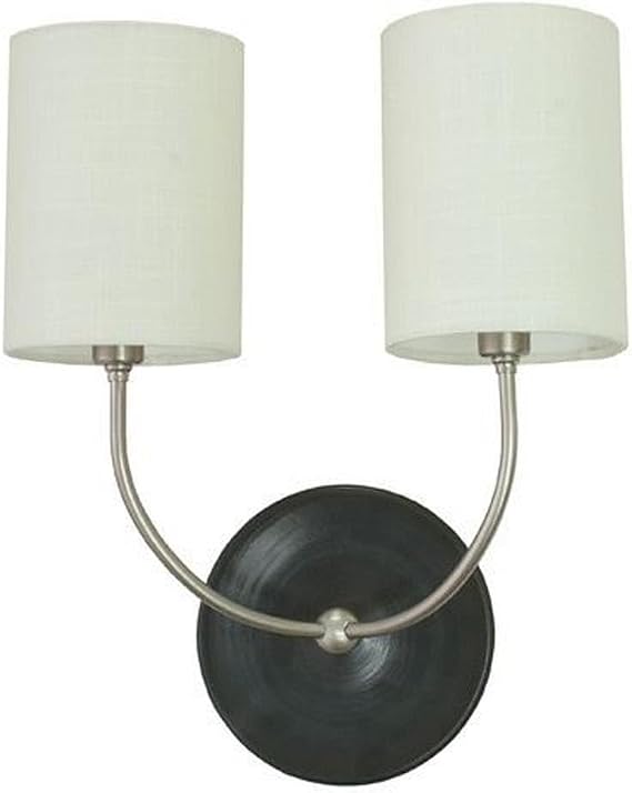 12.5-inch Scatchard Matte Black and Satin Nickel Wall Sconce