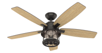 52 inch Coral Bay Noble Bronze Damp Rated Ceiling Fan with LED Light Kit and Handheld Remote