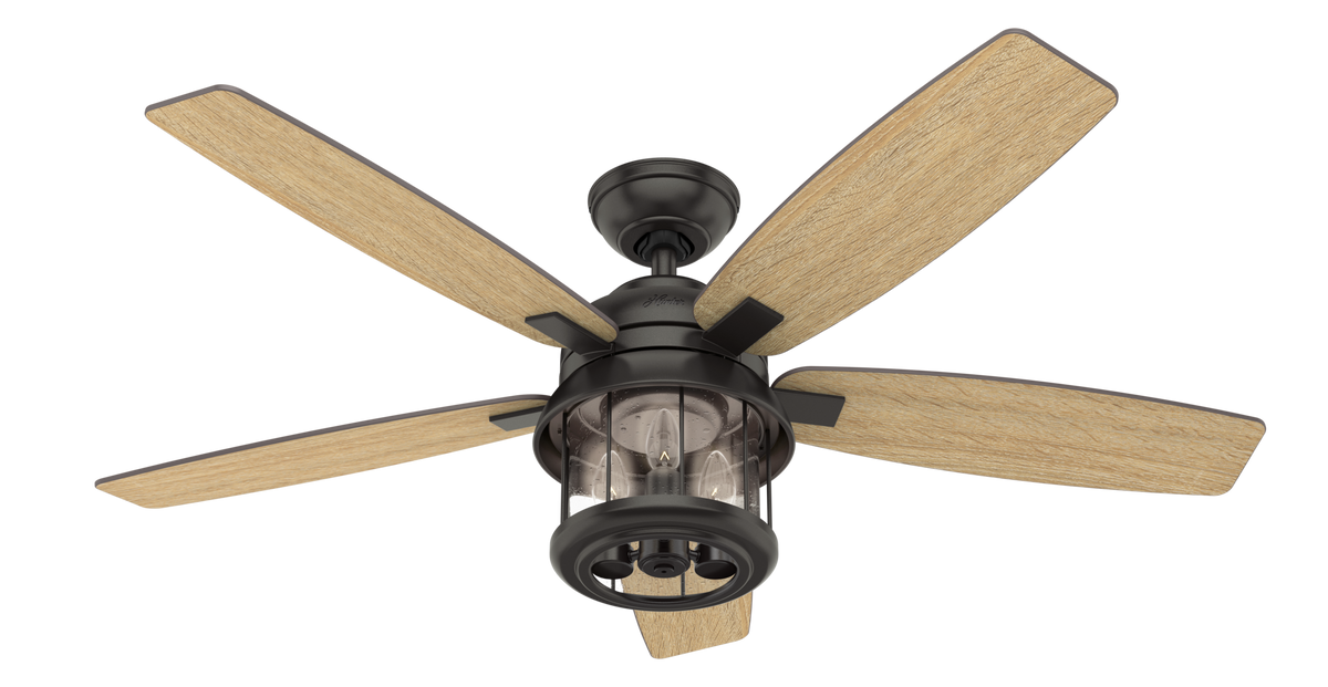 52 inch Coral Bay Noble Bronze Damp Rated Ceiling Fan with LED Light Kit and Handheld Remote