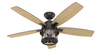 52 inch Coral Bay Noble Bronze Damp Rated Ceiling Fan with LED Light Kit and Handheld Remote