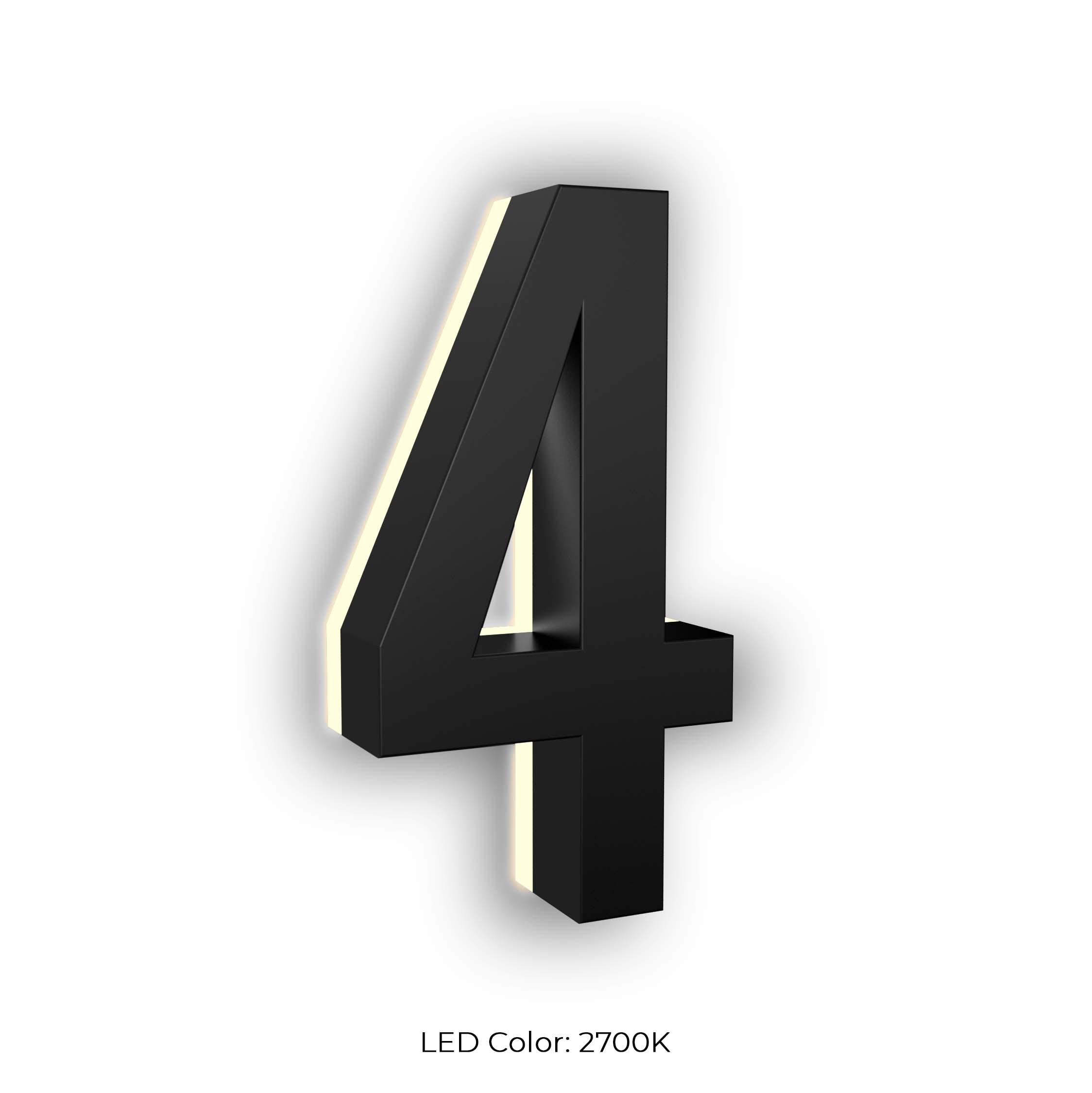 Illuminated Address Numbers - ABS Polymer - 2700K