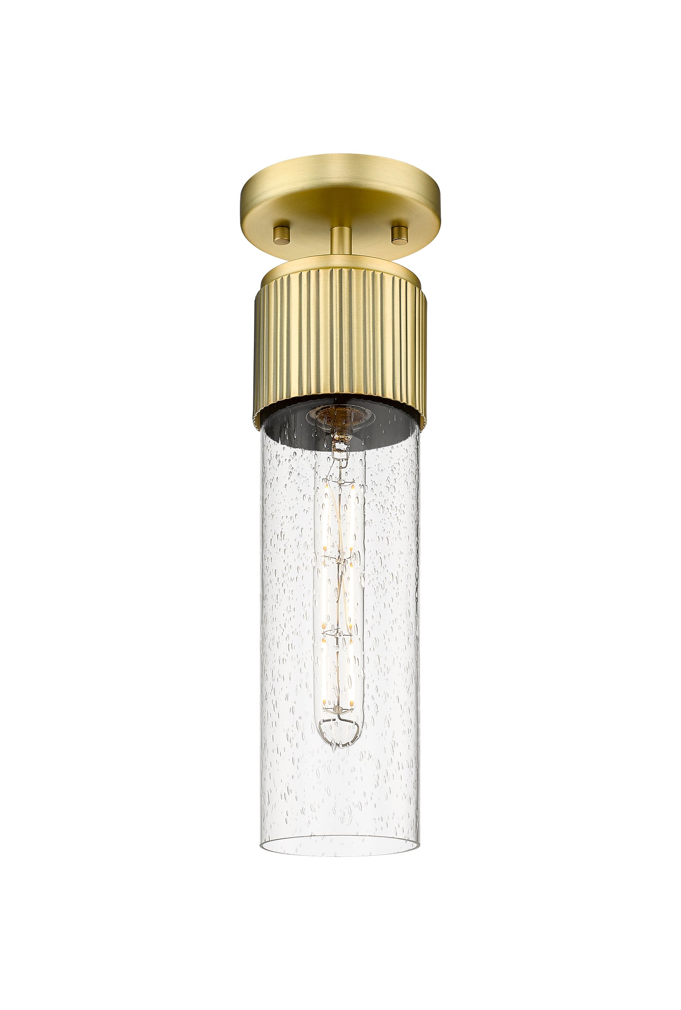 Downtown Semi-Flush Mount Satin Nickel Brass
