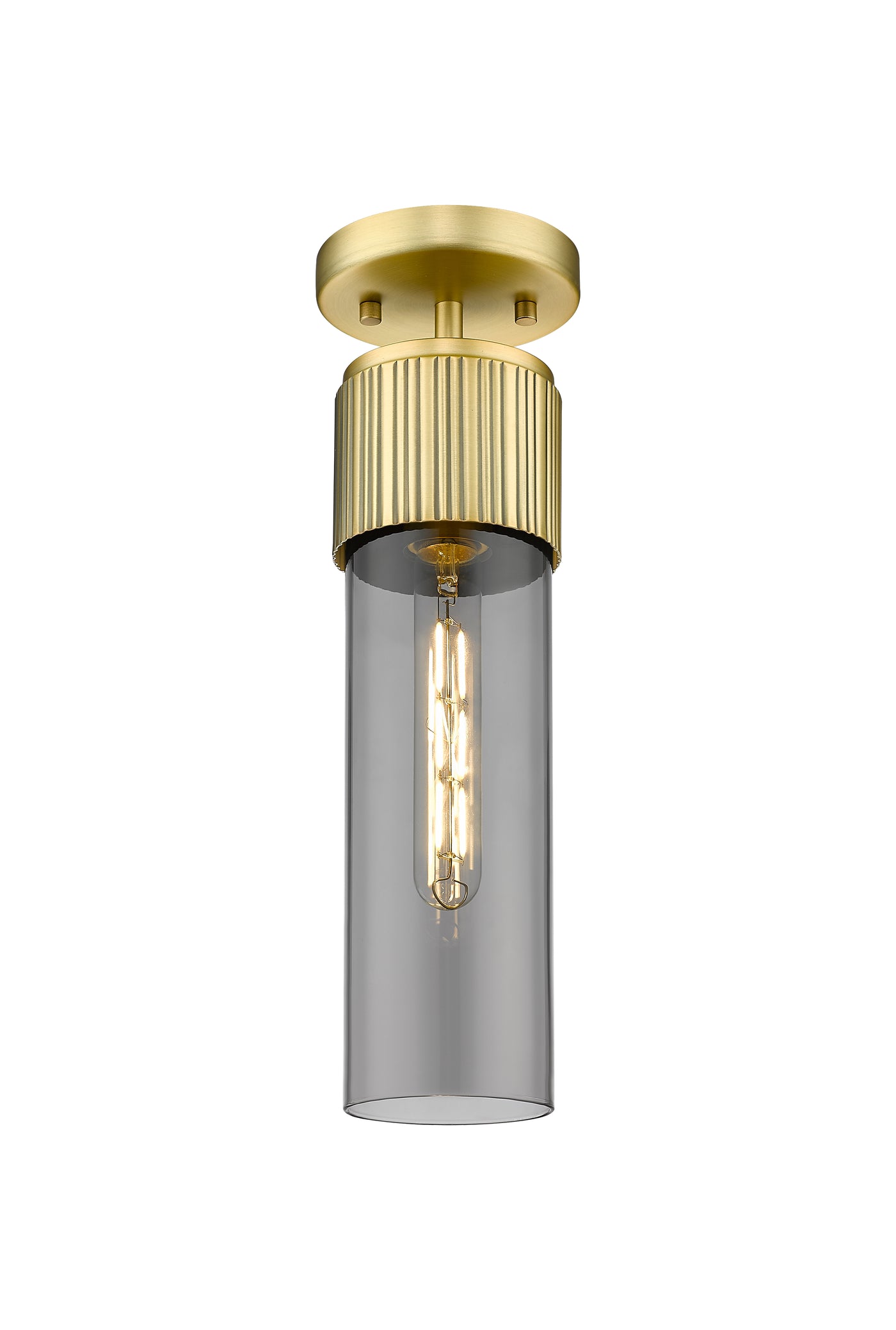 Downtown Semi-Flush Mount Satin Nickel Brass