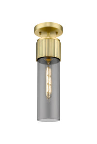 Downtown Semi-Flush Mount Satin Nickel Brass