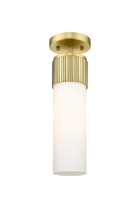 Downtown Semi-Flush Mount Satin Nickel Brass