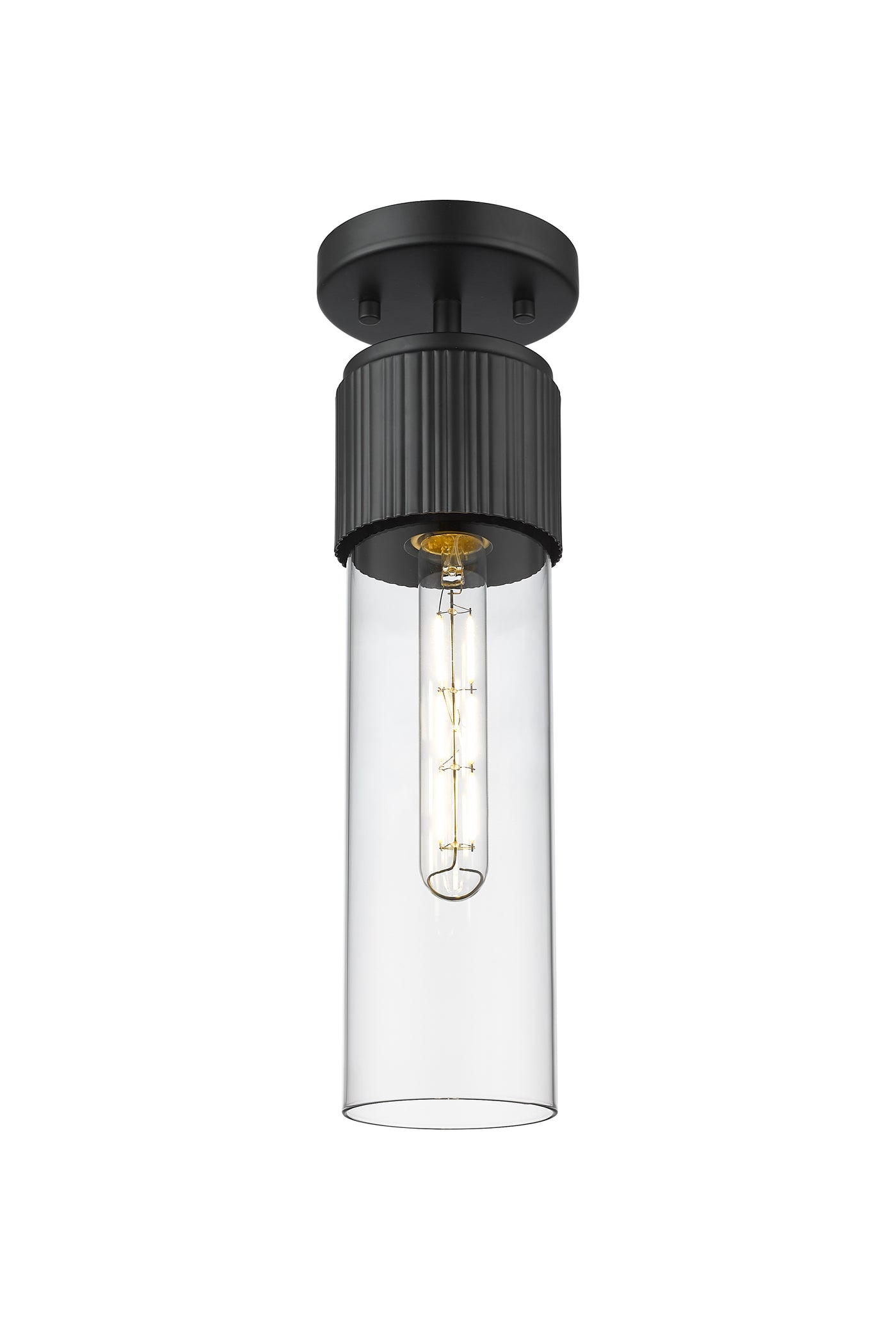 Downtown Semi-Flush Mount Satin Nickel Brass
