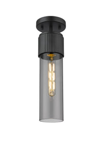 Downtown Semi-Flush Mount Satin Nickel Brass