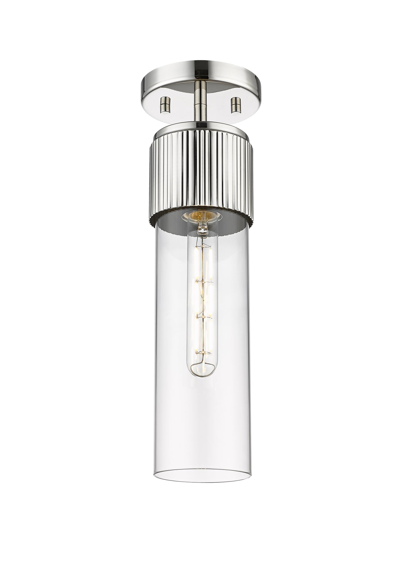 Downtown Semi-Flush Mount Satin Nickel Brass