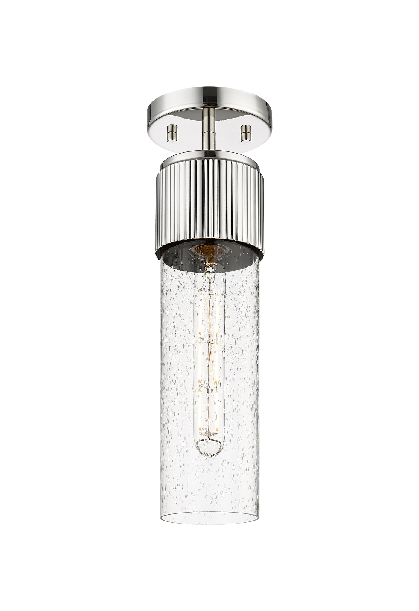 Downtown Semi-Flush Mount Satin Nickel Brass