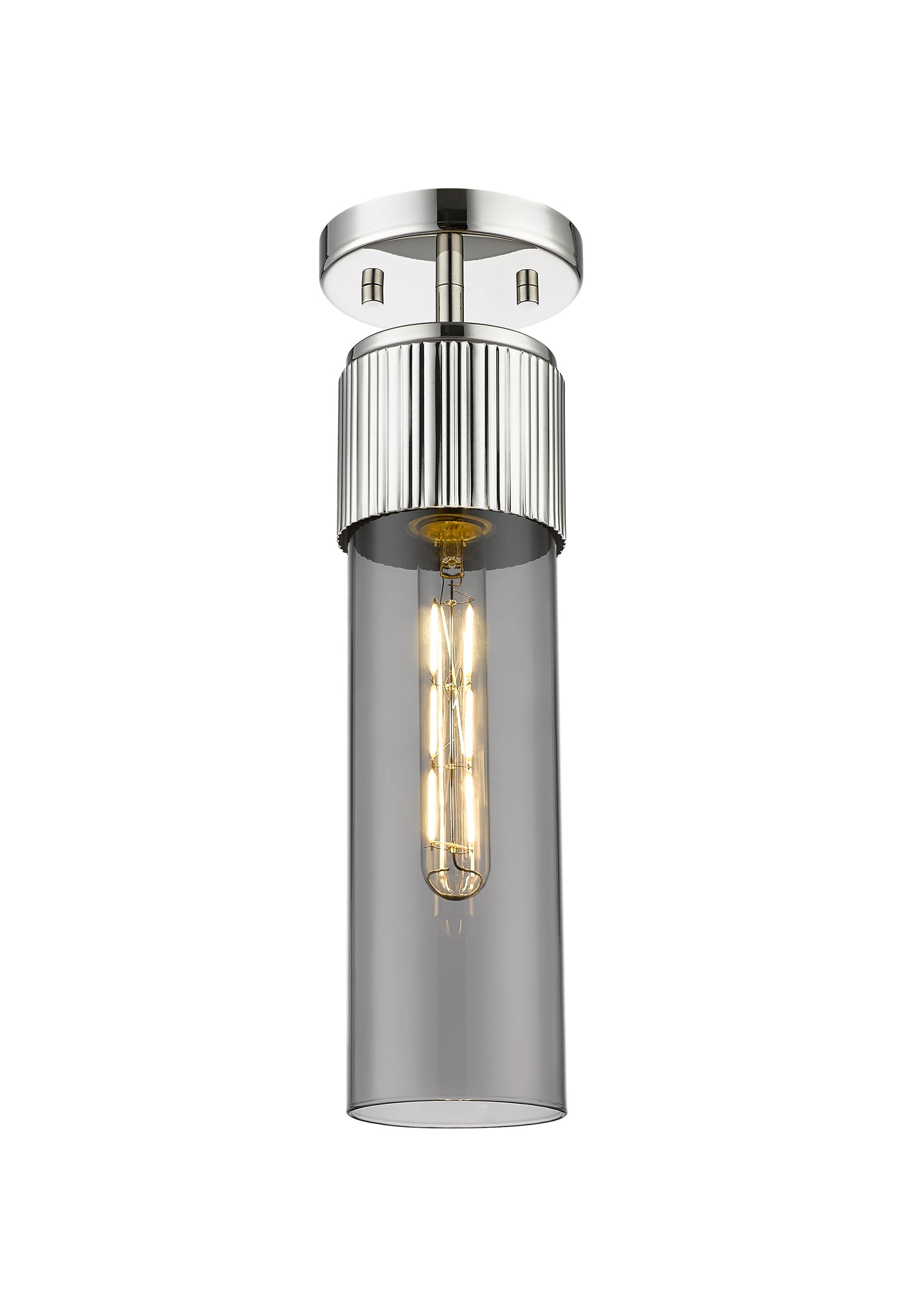 Downtown Semi-Flush Mount Satin Nickel Brass