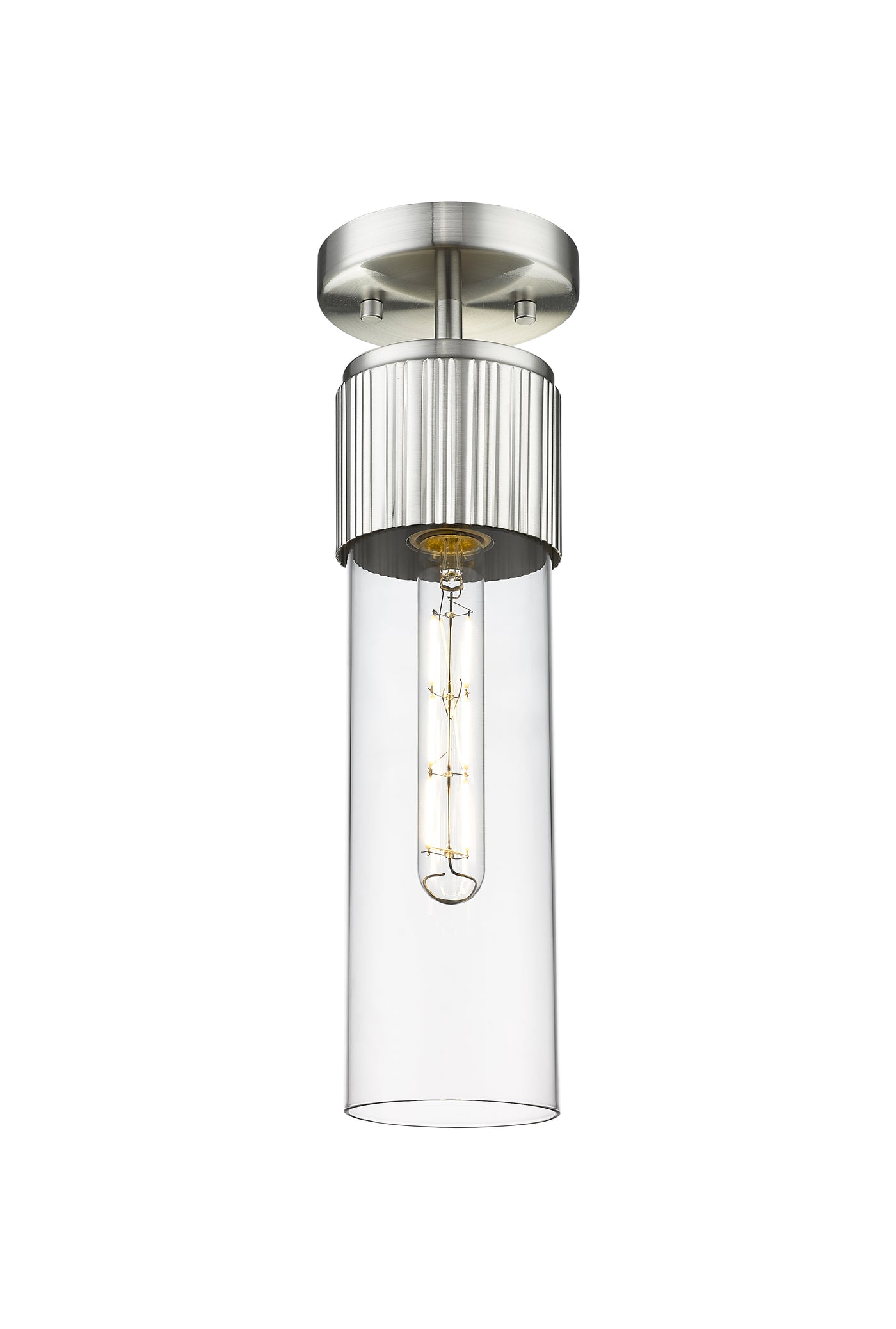 Downtown Semi-Flush Mount Satin Nickel Brass