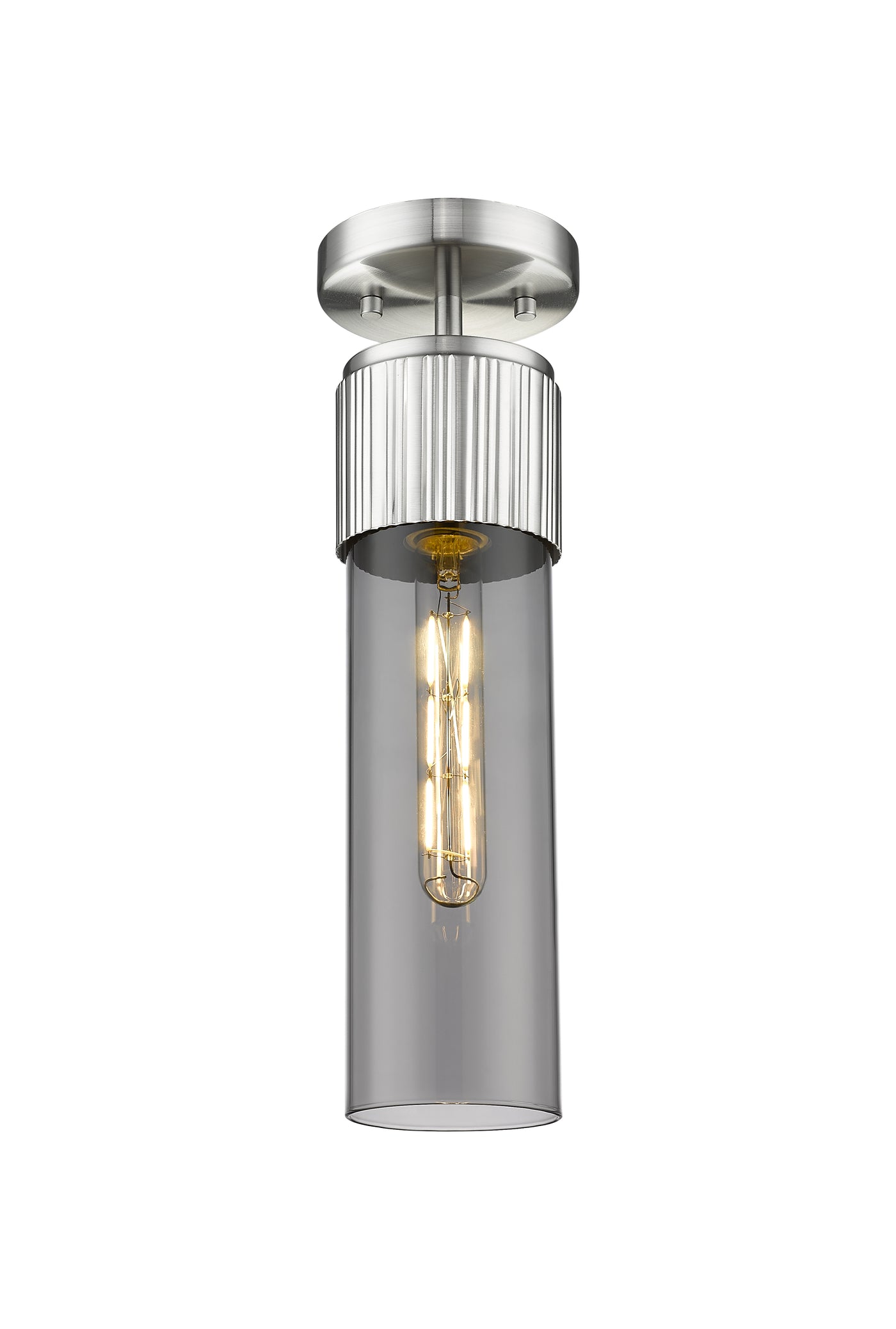Downtown Semi-Flush Mount Satin Nickel Brass