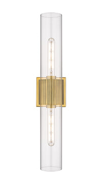 Downtown Urban Bath Vanity Light Ribbed Brass
