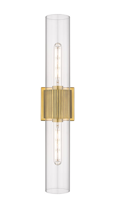 Downtown Urban Bath Vanity Light Ribbed Brass