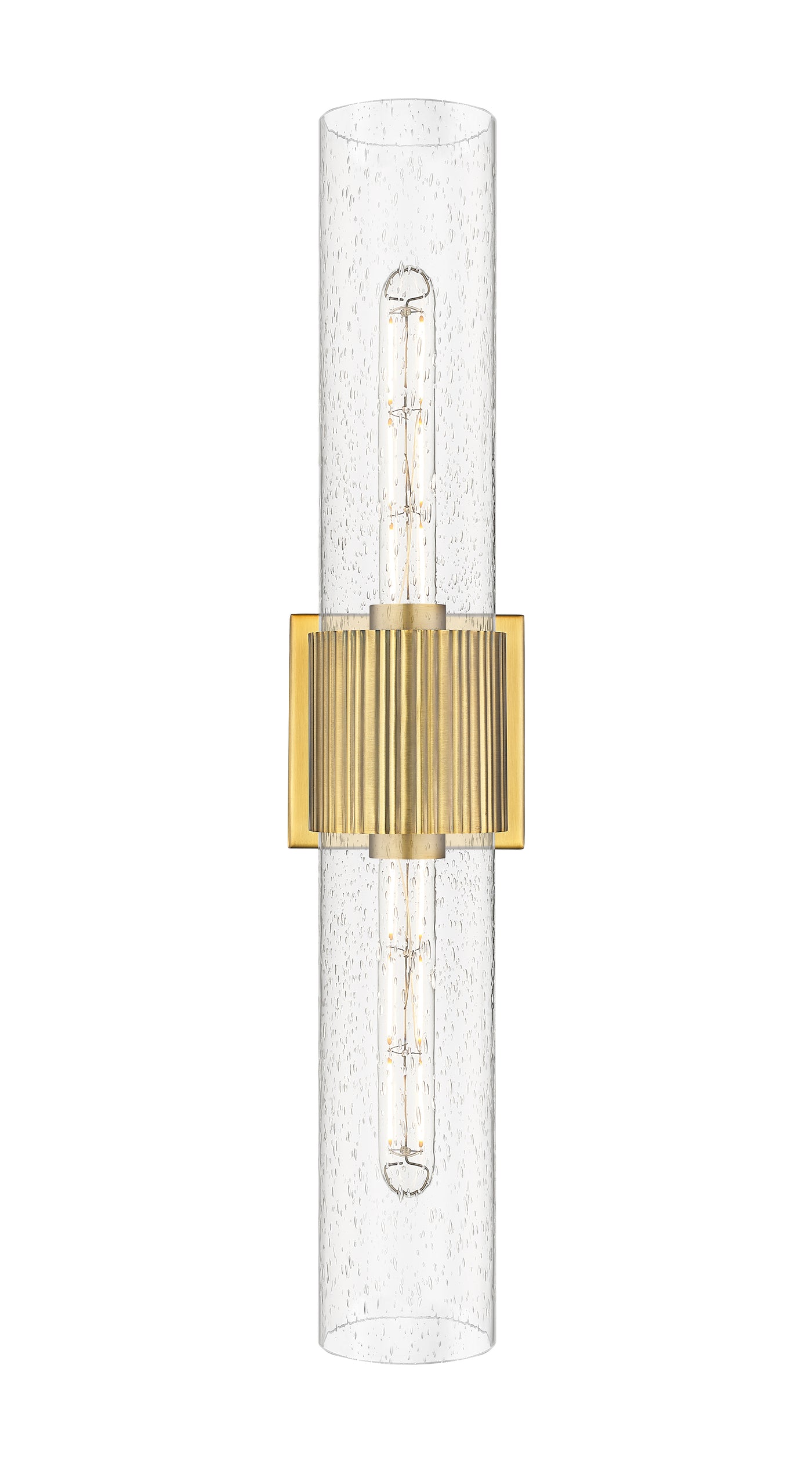 Downtown Urban Bath Vanity Light Ribbed Brass