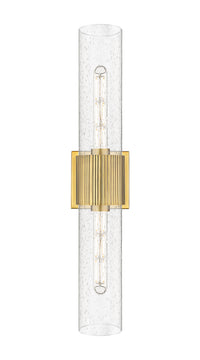 Downtown Urban Bath Vanity Light Ribbed Brass