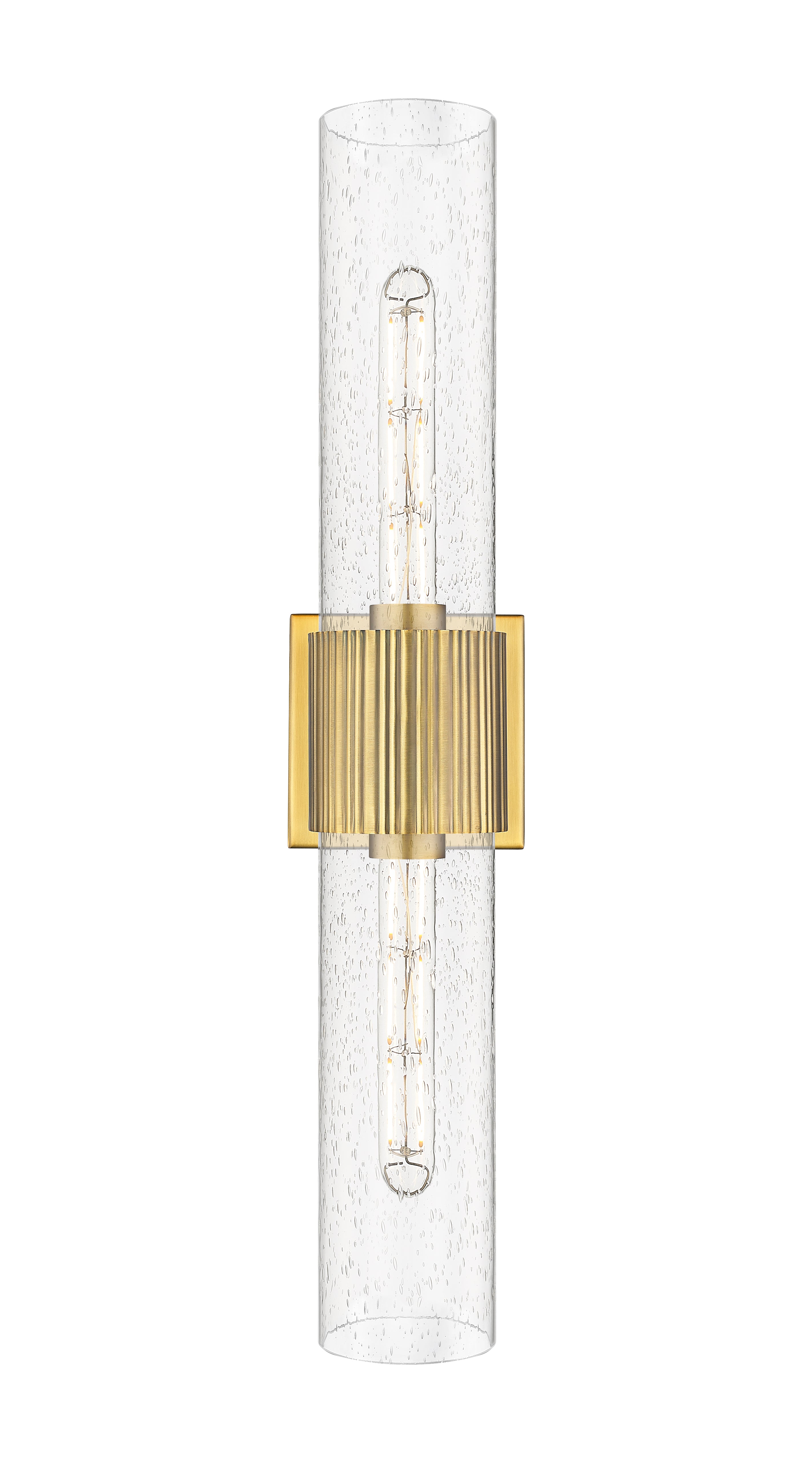 Downtown Urban Bath Vanity Light Ribbed Brass