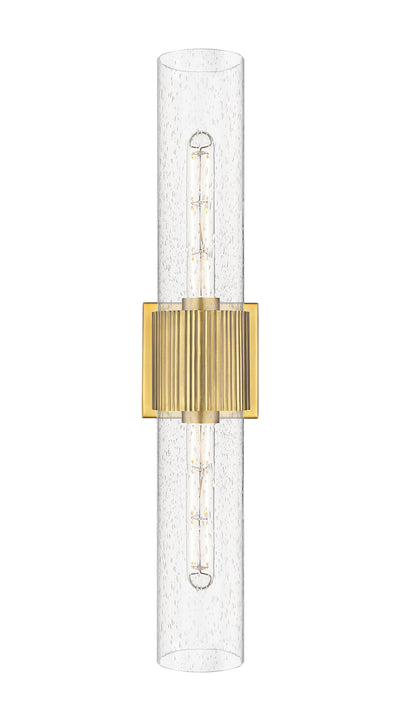 Downtown Urban Bath Vanity Light Ribbed Brass