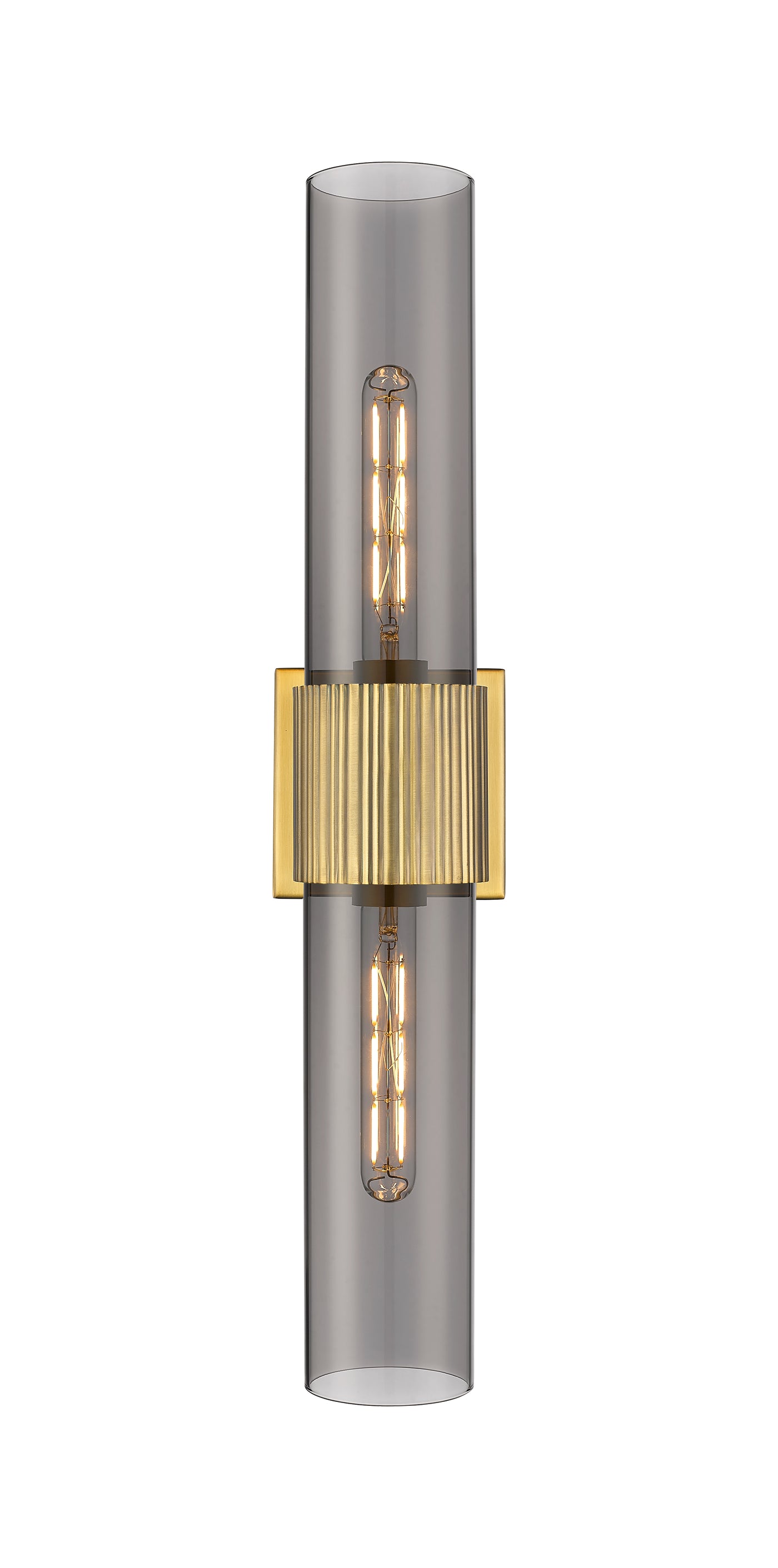 Downtown Urban Bath Vanity Light Ribbed Brass
