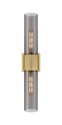 Downtown Urban Bath Vanity Light Ribbed Brass