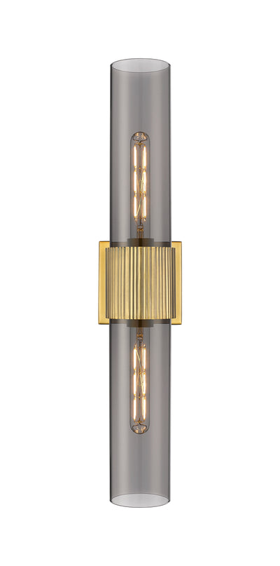Downtown Urban Bath Vanity Light Ribbed Brass