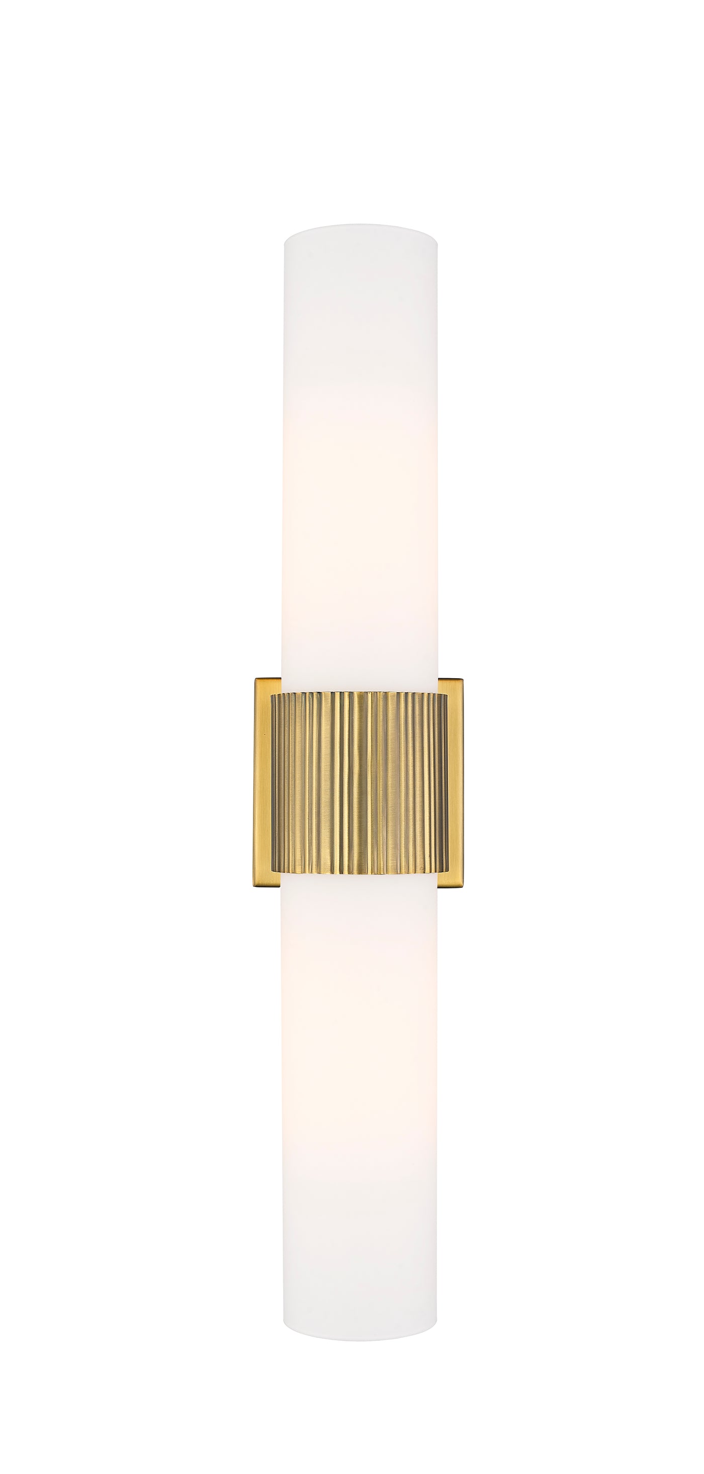 Downtown Urban Bath Vanity Light Ribbed Brass