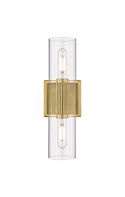 Bolivar 5-Inch 2-Light Linear Bath Vanity Light Cylinder Shade 15-Inch High