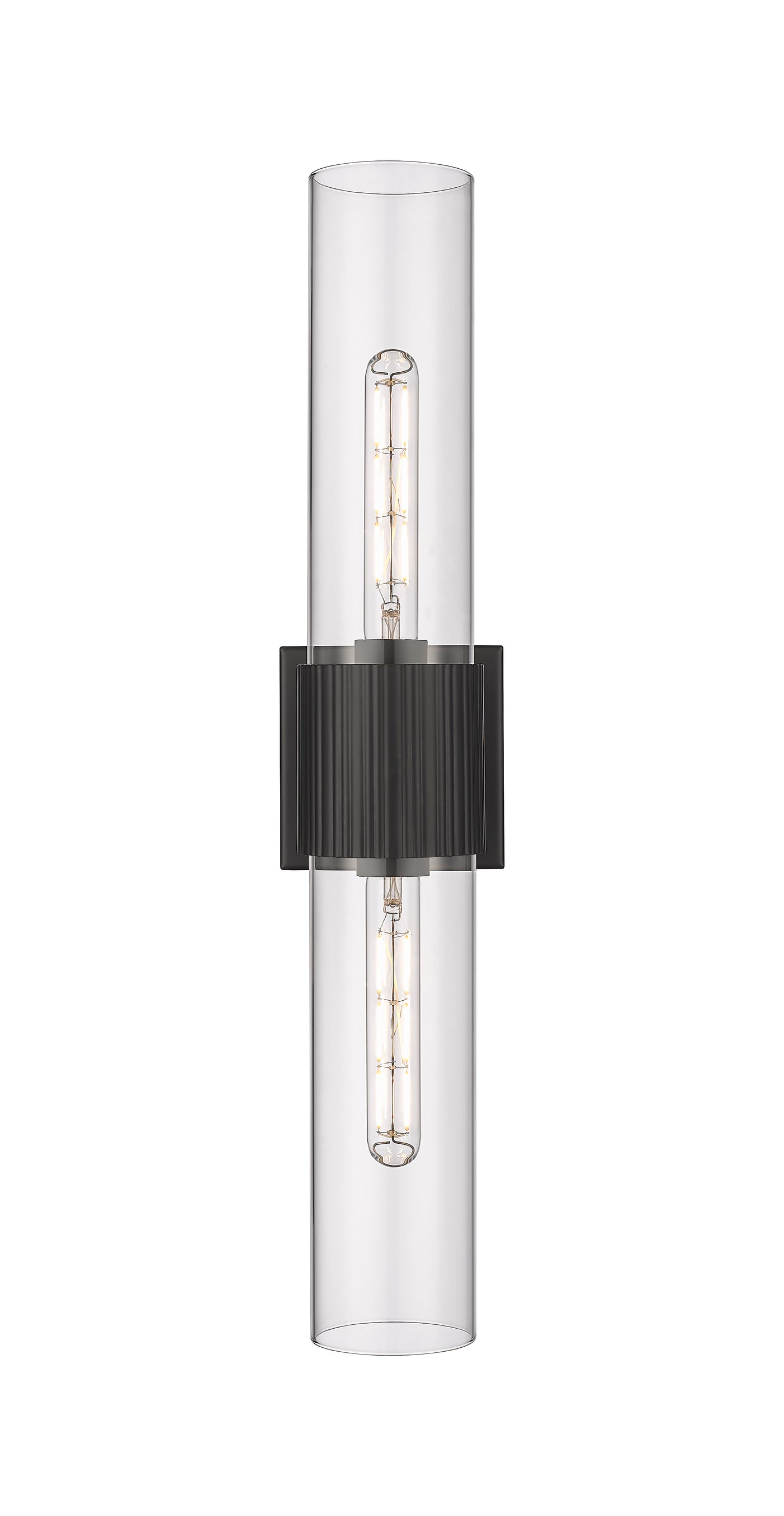 Downtown Urban Bath Vanity Light Ribbed Brass