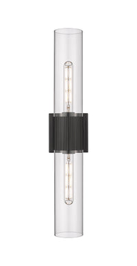 Downtown Urban Bath Vanity Light Ribbed Brass