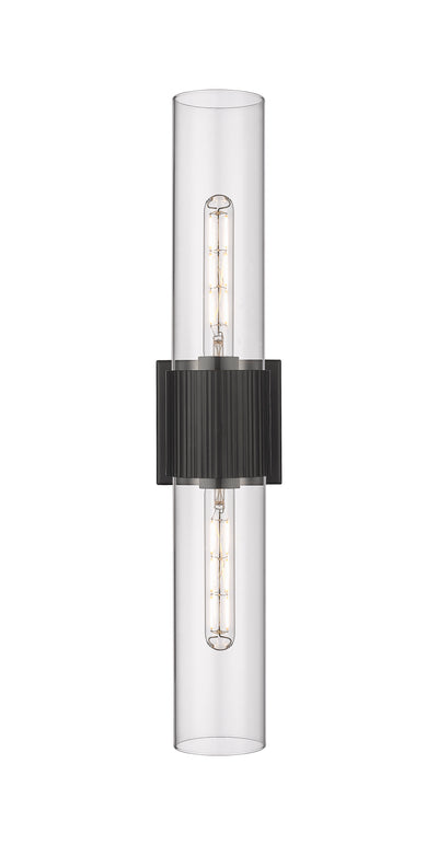 Downtown Urban Bath Vanity Light Ribbed Brass