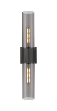 Downtown Urban Bath Vanity Light Ribbed Brass