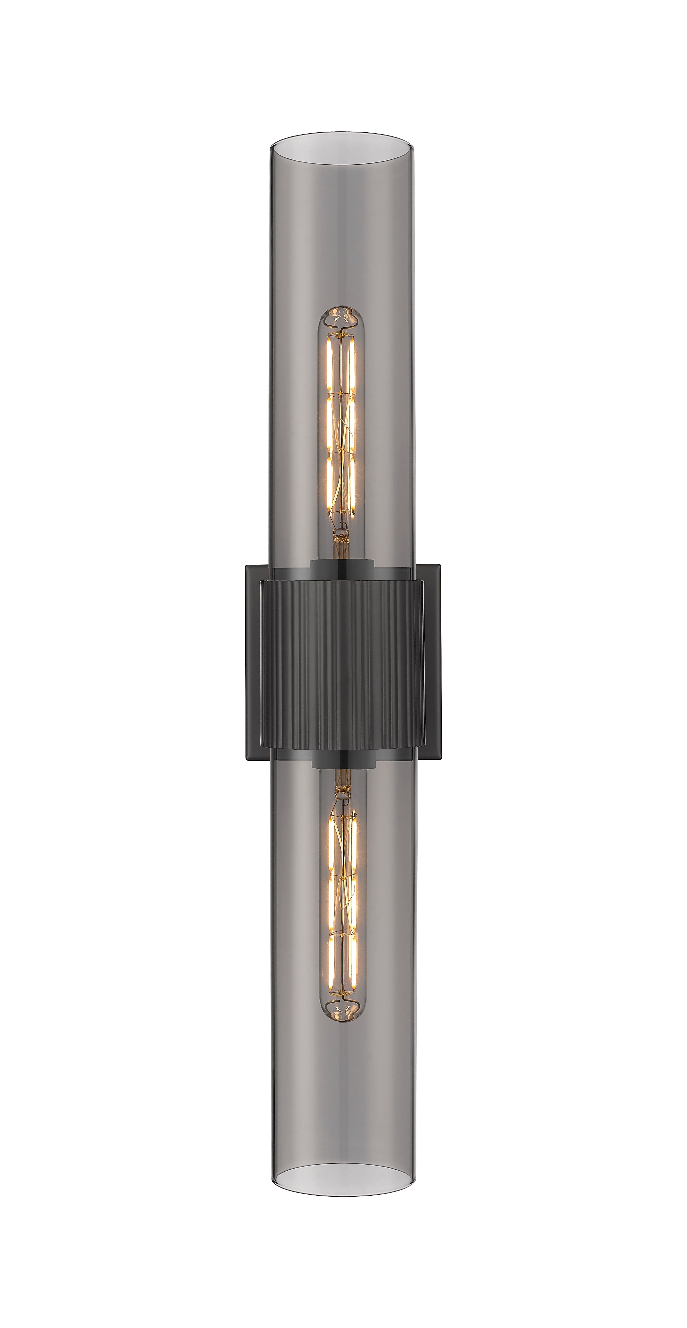 Downtown Urban Bath Vanity Light Ribbed Brass