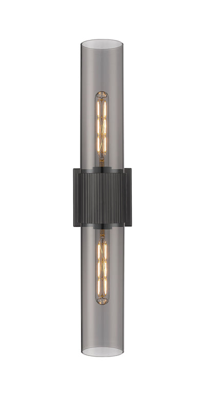 Downtown Urban Bath Vanity Light Ribbed Brass