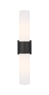 Downtown Urban Bath Vanity Light Ribbed Brass
