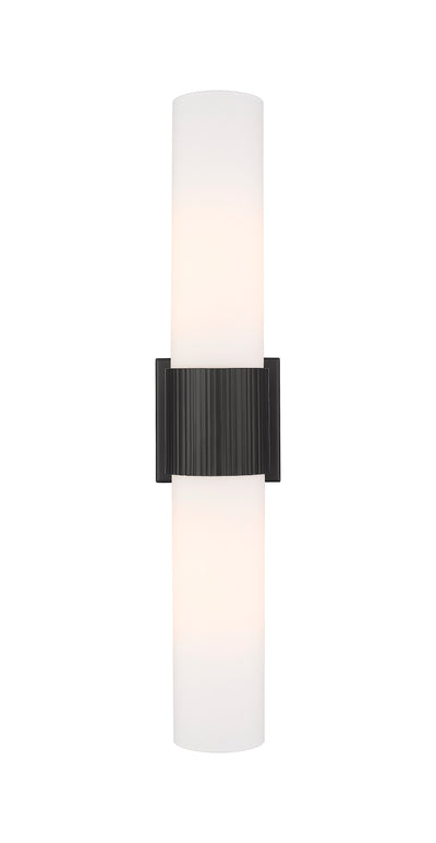 Downtown Urban Bath Vanity Light Ribbed Brass