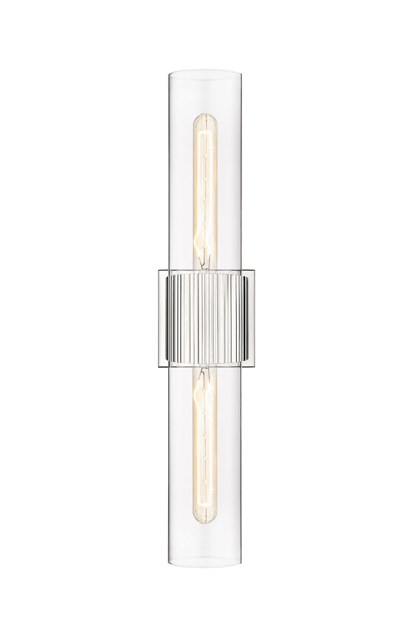 Downtown Urban Bath Vanity Light Ribbed Brass