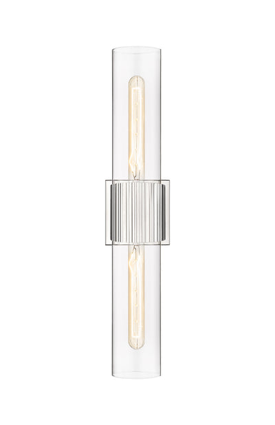 Downtown Urban Bath Vanity Light Ribbed Brass