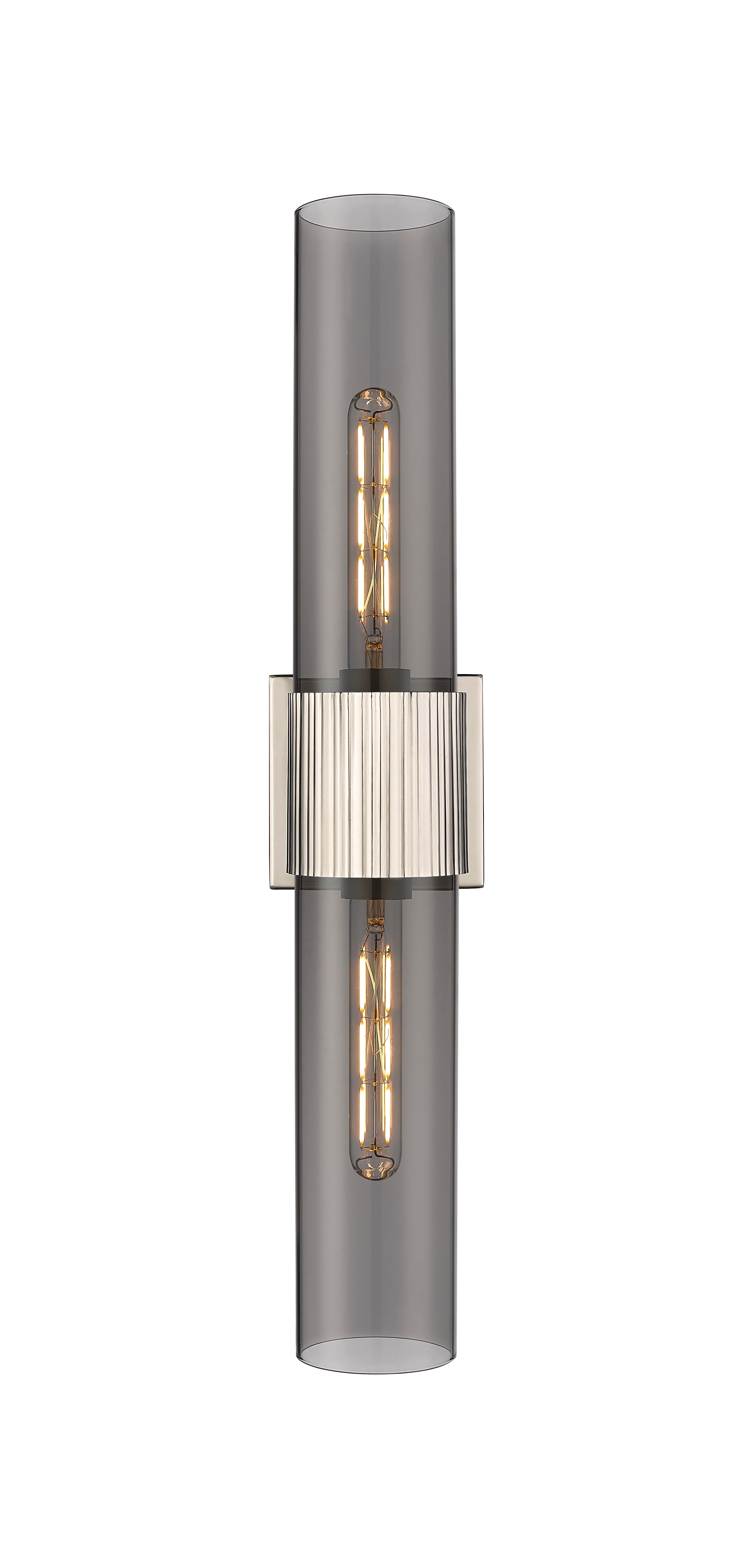 Downtown Urban Bath Vanity Light Ribbed Brass