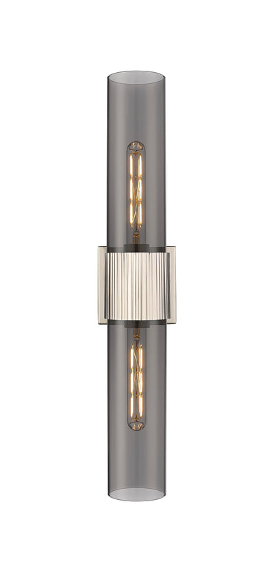 Downtown Urban Bath Vanity Light Ribbed Brass