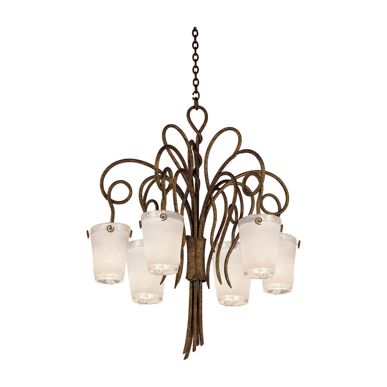 38'' Tribecca 6 Light Antique Copper Chandelier