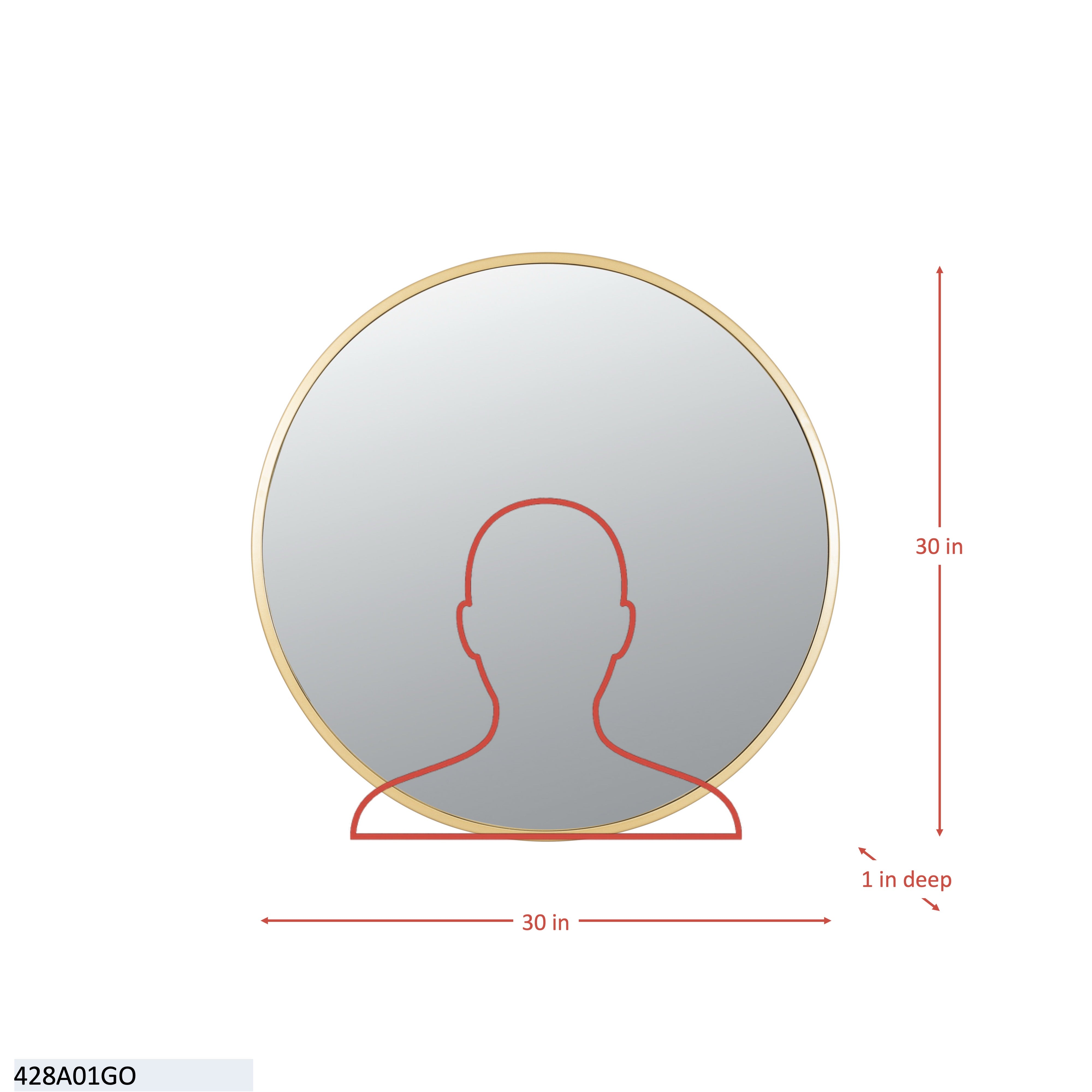 Cottage 30-in Round Mirror