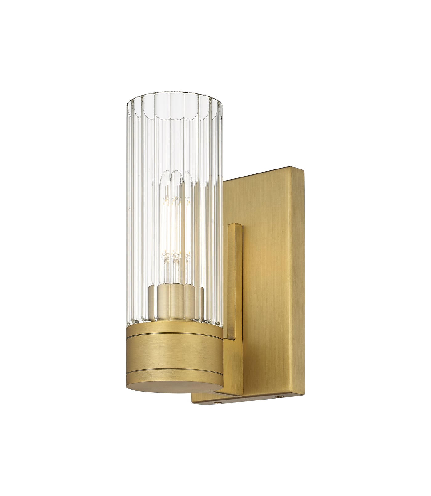 Downtown Urban Sconce Three Light Brass