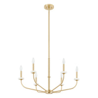 Leah 30-inch 6-light Brushed Gold and White Onyx Chandelier